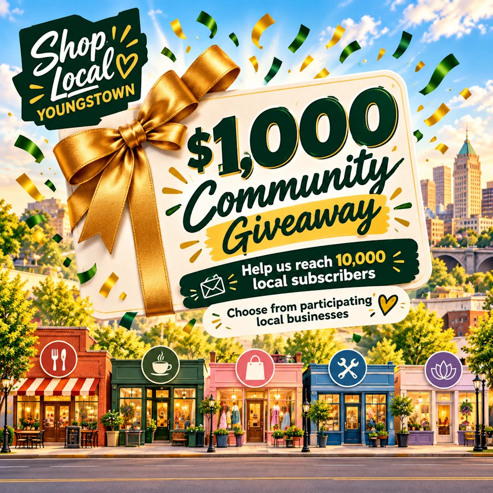 Shop Local Youngstown community gift card giveaway artwork